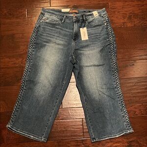 Judy Blue Flare Jeans with Braided Sides
